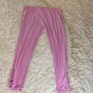 NO BO NO BOUNDARIES  BARBIECORE PINK ORCHID LEGGINGS XL XG 15 17 NWOT